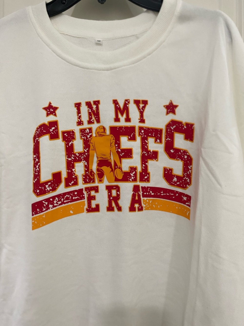 White Graphic Sweatshirt with Red and Gold 'In My Chiefs Era' Print - Picture 2 of 3